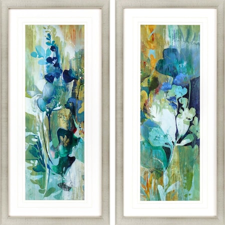 Set Of Two Botanical Illusion Gold Framed Print Wall Art, 2PK