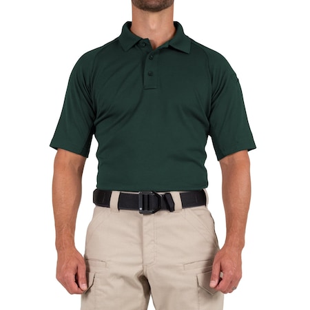 First Tactical PERFORMANCE POLO SHORT SLEEVE, 100% Polyester, Button, 1 Pocket(s), Spruce Green, XXL 112509