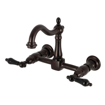 Kingston Brass Two-Handle Wall Mount Bridge Kitchen Faucet, Oil Rubbed Bronze KS1265PKL