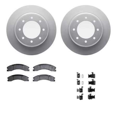 Dynamic Friction Co DFC GEOSPEC Coated Rotor- Heavy Duty Brake Pad includes Hardware 4412-67006