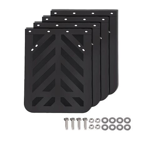 Mytee Products 4PK 24inx30in Semi Truck & Trailers Stripped Rubber Mud Flaps Mud Protection, 4PK MUDFLAP-142430-R01x4