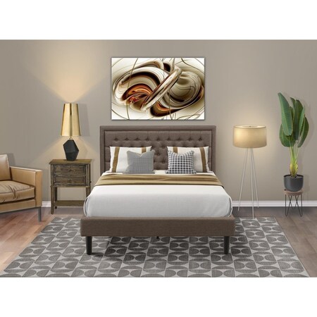 East West Furniture 2 Piece Kendall Queen Size Bedroom Set - Black KD18Q-1VL07