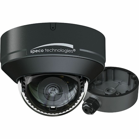 Speco Technologies 8MP Flexible Intensifier AI IP Dome Camera with Junction Box, 2.8mm fixed lens, Dark Grey NDAA O8FD1