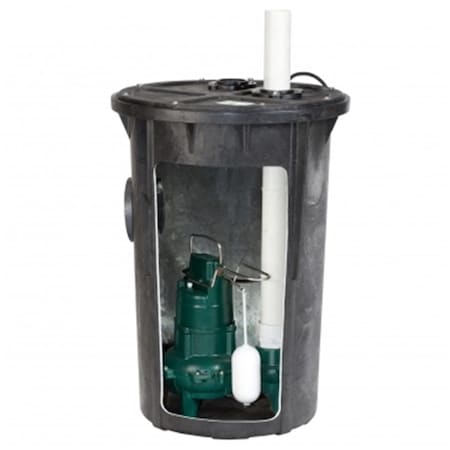 Eat-In 115V 0.4 HP Model 912 Preassembled Simplex Sewage Pack System with 2 in. Vent EA1795757