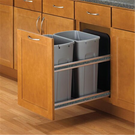 Feeney Feeny  35Qt Soft Close- Door Mount Double Bins - Platinum FEUSC15 2 35PT