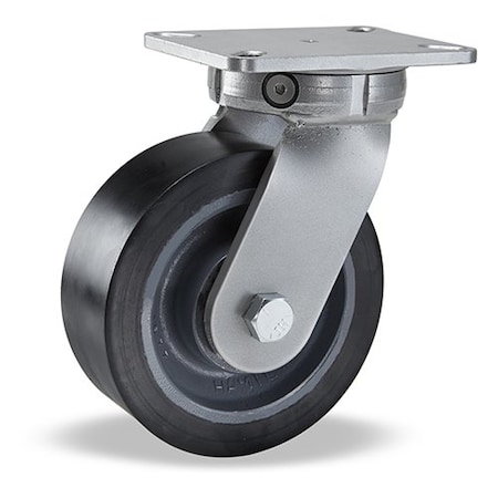 Hamilton Super Endurance Swivel Caster, 8" x 3" Superlast XC Polyurethane (70D) on Forged Steel Wheel S-SEC-83SYB70