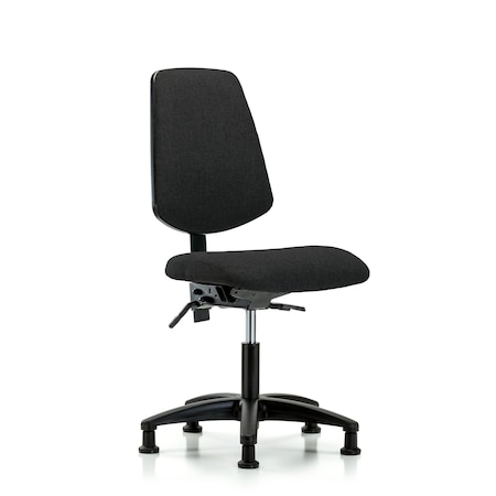 Blue Ridge Ergonomics Desk Chair Fabric Desk Chair, Med, Bk, Glides, Blk, No Arms, 19" to 24" Height, Fabric, Black BR-FDHCH-MB-RG-T0-A0-RG-F42