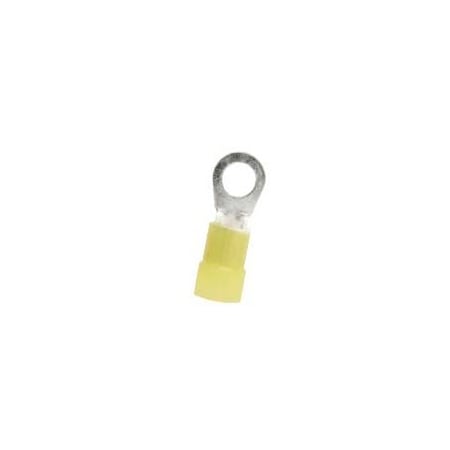 Hillsdale Terminal Ring Terminal, 5/16 in Stud Size, 4 AWG, 600 V, Nylon Insulated, 100 PK 50621N