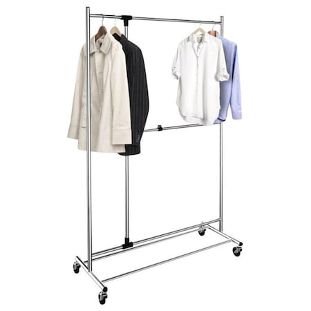 Proman Products 19 in. Adjustable Garment Rack in Chrome with Casters ZS16734