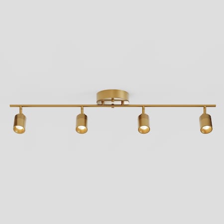 Vidalite Shura Antique Brass 4-Light Track Light with Rotatable Heads, Integrated LED, 3000k, 2240 Lmn CE1059879