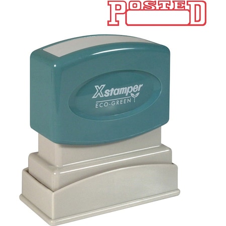Shachihata Xstamper Pre-Inked Message Stamp, POSTED, Date, 1-5/8" x 1/2", Red 1211