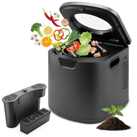 Nutrichef 4 Quart Electric Kitchen Composter, Gray NCCMP4LGY
