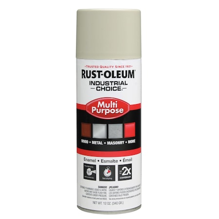Rust-Oleum Spray Paint, Almond, Gloss, Solvent, 12 oz 1672830