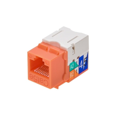 Monoprice Datacom Jack, Cat5, Punch Down, Orange 5374
