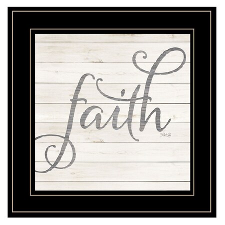 Homeroots Simple Words Faith 2 Black Framed Print Wall Art 405333