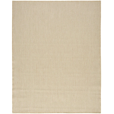 Homeroots 8' X 10' Natural Geometric Indoor Outdoor Area Rug 572669