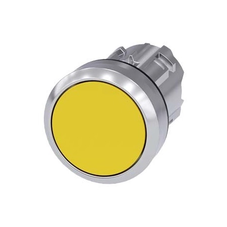 Siemens Pushbutton, 22 mm, round, metal, shiny, yellow, pushbutton, flat 3SU1050-0AB30-0AA0-ZY13
