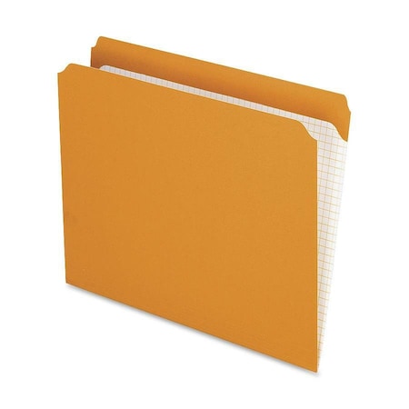 Pendaflex Two-Ply- Reinforced File Folder- Straight Cut- Top Tab- Letter- Orange- 100/Box, 100PK R152ORA