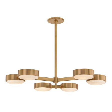 Troy Lighting Rory 6 Light Semi Flush, Patina Brass, 40 In x 3 In C1340-PBR