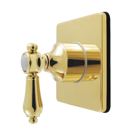 Kingston Brass Single-Handle Six-Way Diverter Valve with Square Trim Kit, Polished Brass KS4042BAL