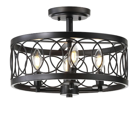 Jonathan Y Sylvain 15.5" Metal LED Semi-Flush Mount, Oil Rubbed Bronze JYL9040A