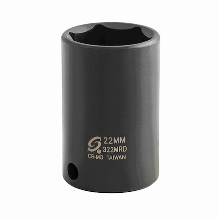 Sunex 3/8 in Drive 22Mm Semi-Deep Impact Socket 322MRD