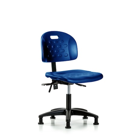 Blue Ridge Ergonomics Poly Chair, Desk, Tilt, Glides, Blue BR-HPDHCH-RG-T1-A0-RG-BLU