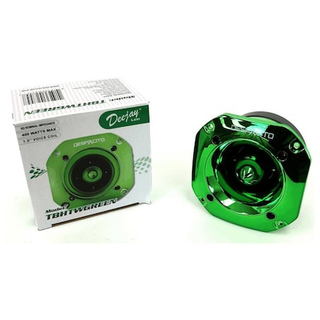 Deejay Led High Power Tweeter Single with matching crossover capacitor GREEN TBHTWGREEN