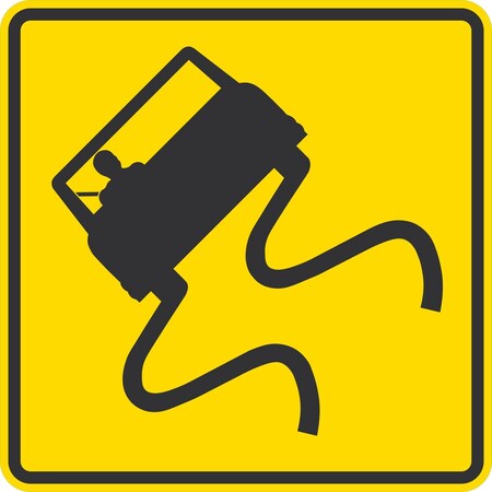 Lyle W8-5, Slippery Road Symbol, 30x30, Diamond Grade, Yellow G-15056-DG_30x30