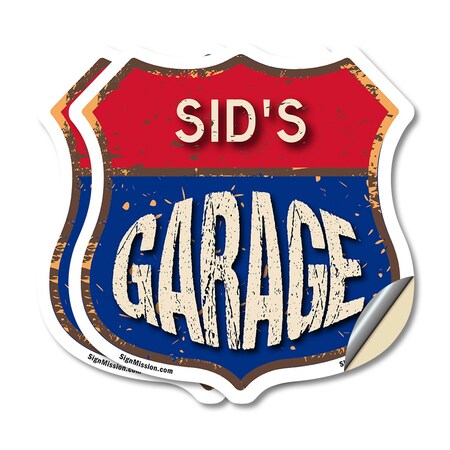 Signmission Sid's Garage, 6 inch X 6 inch, Vinyl Decal, 2PK SHI-D-2PACK-6-383-SID