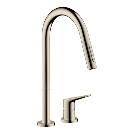 Axor Citterio M 2-Hole Single-Handle Kitchen Faucet 2-Spray Pull-Down, 1.75 GPM in Polished Nickel 34822831