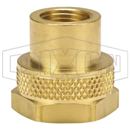Dixon Garden Hose Adapter, 3/4-11-1/2 x 3/8-18, Female Garden Hose Thread x FNPTF, Brass, Domestic 5011206C