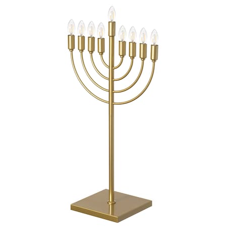 Vintiquewise Gold Finish Modern Contemporary Hanukkah Menorah with Remote Control for Home, Office, or QI004694.GD
