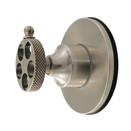 Kingston Brass Single-Handle Six-Way Diverter Valve with Knurled Handle and Round Trim Kit, Brushed Nickel KS4038RKX
