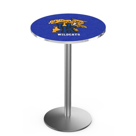 Holland Bar Stool Co 36" Stainless Steel Kentucky "Wildcat" Pub Table, 36" dia. Top L214S3636UKYCat