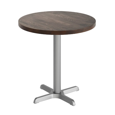 Flash Furniture Bennett 30 in Round Solid Wood Indoor Tabletop in Dark Brown with 22 in x 22 in Table Height GSF-RD30-DKBRN-T2222S-GG