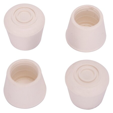 Prosource Furniture Leg Tip, Round, Rubber, White, 3/4 in Dia, 0.76 in H FE-50643-B