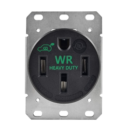 Newhouse Electric 50A Heavy Duty Flush Receptacle EVRH-50A