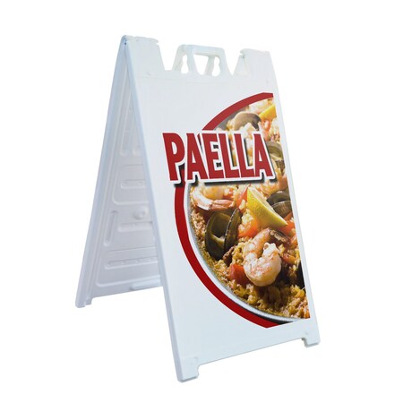 Signmission Paella, A-Frame & 2 Decals Installed, Heavy-Duty Plastic Frame SBHD-D-2436-Paella