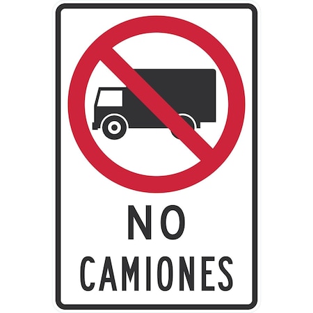 Lyle No Camiones (W/Sym), 24x36, High Intensity Prismatic, White G-14359-HI_24x36