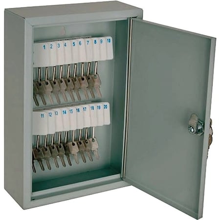 Prosource Key Box, Keyed Lock, Steel, Light Gray, 7875 in W, 1175 in H, 3125 in D TS821