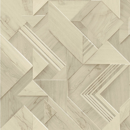 Advantage Cassian Taupe Wood Geo Wallpaper 4041-35307