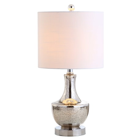 Jonathan Y Colette 20" Mini Glass LED Table Lamp, Silver JYL1029B