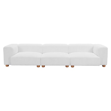 Homeroots 150" White Fabric Sofa 574005