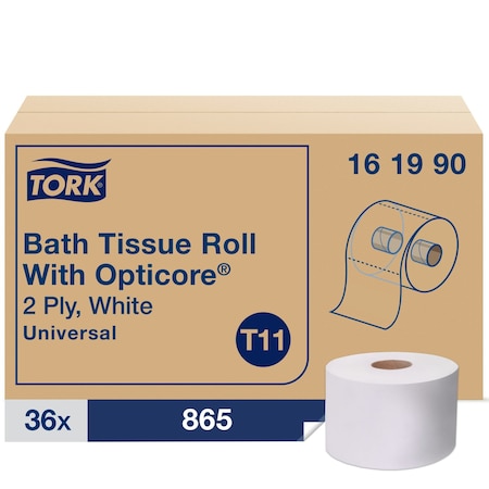 Tork Standard Core, 2 Ply, 865 Sheets, White, 36 PK 161990