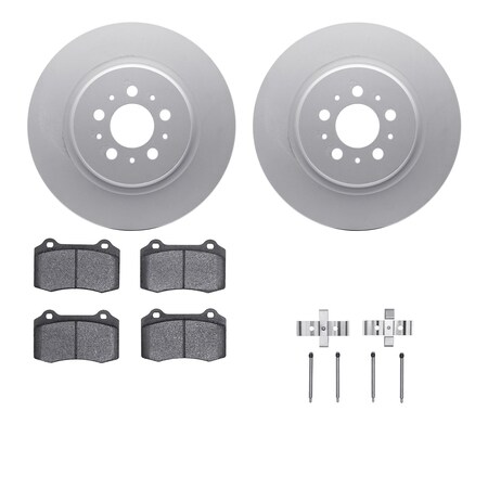 Dynamic Friction Co DFC GEOSPEC Coated Rotors with 5000 Brake Pads - Ceramic and Hardware 4512-27077