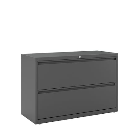 Hirsh 42" W 2 Drawer Lateral File Cabinet, Charcoal, A4/Legal/Letter 17642