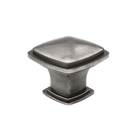 Richelieu Charlemagne Collection 1 7/32 in (31 mm) x 1 7/32 in (31 mm) Pewter Transitional Cabinet Knob BP81091142