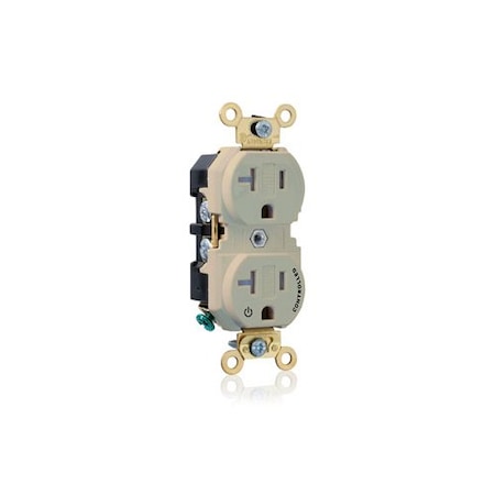 Leviton Dup Rec 20A 125V 1MCtrl TR Self-Gr Ivr 5362-1PI