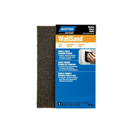 Norton WallSand Sanding Sponge, 4-7/8 in L, 2-7/8 in W, Medium Black 7660702285